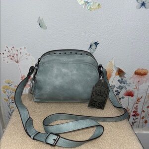 T-Shirt & Jeans Light Blue Studded Handbag